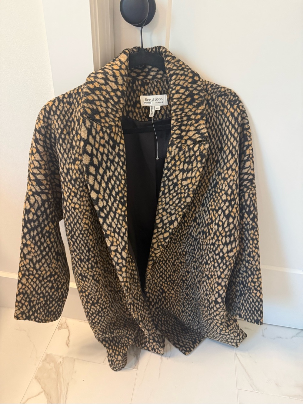 Anthropology See U Soon Snake Print Overcoat